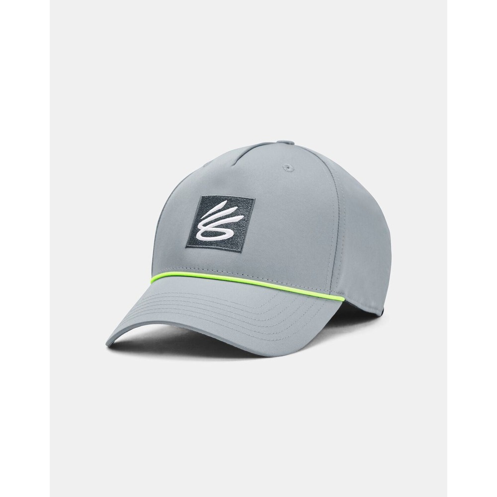 Under Armour Curry Iso-Chill Driver Cap Gray Neon Yellow Golf Hat 1361543-014